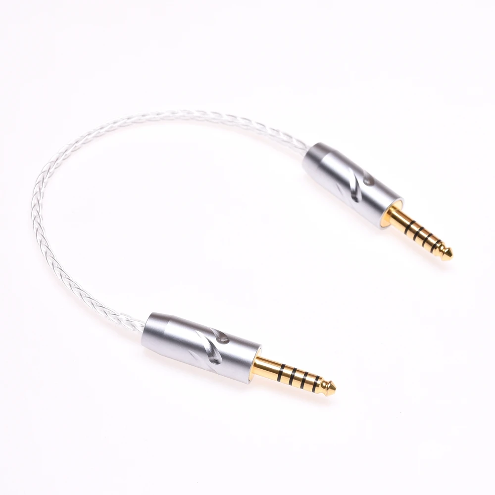 Clara Prata Chapeado Cabo 2.5 mm 4.4 mm a 4.4 mm Equilibrado Cabo de Áudio Compatível para Jaben Oriolus Ba300s Amp 10cm