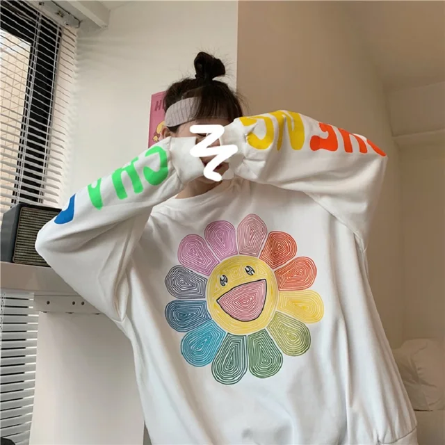 Harajuku Rainbow Sunflower Hoodie 4