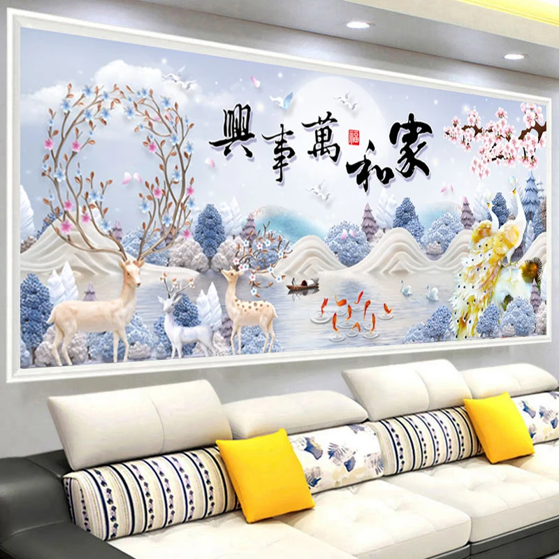 

5D Diamond Painting Full Crystal Embellishment Handmade Living Room Masonry Pearl Embroidery