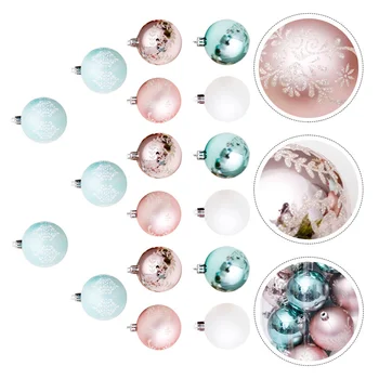 

30pcs Christmas Tree Decoration Colored Drawing Ball Christmas Ball (Rose Gold)