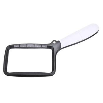 

5.5'' Foldable Elderly Magnifier Large Handheld Reading Loupe with 5 LED Lights Magnifying Glass For Reading Jewelry Tool