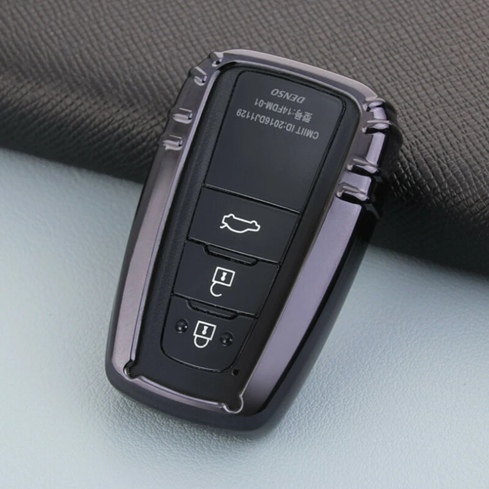 1 шт. Мягкий ТПУ тонкий смарт-чехол для ключей подходит для Toyota Camry Corolla черный аксессуары для интерьера