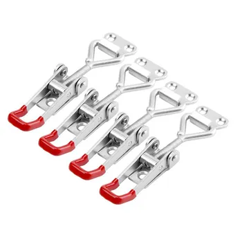 

4-Pack Pull Latch-Metal Adjustable Door Cabinet Box Case Toggle Latch Hasps - 360 Lbs Capacity (S)