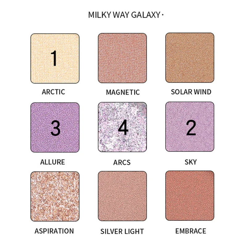 Eyeshadow Pallete Long Lasting Pigment Shimmer 9 Colors Eyes Shadow Makeup Tools KG66 - Color: 01