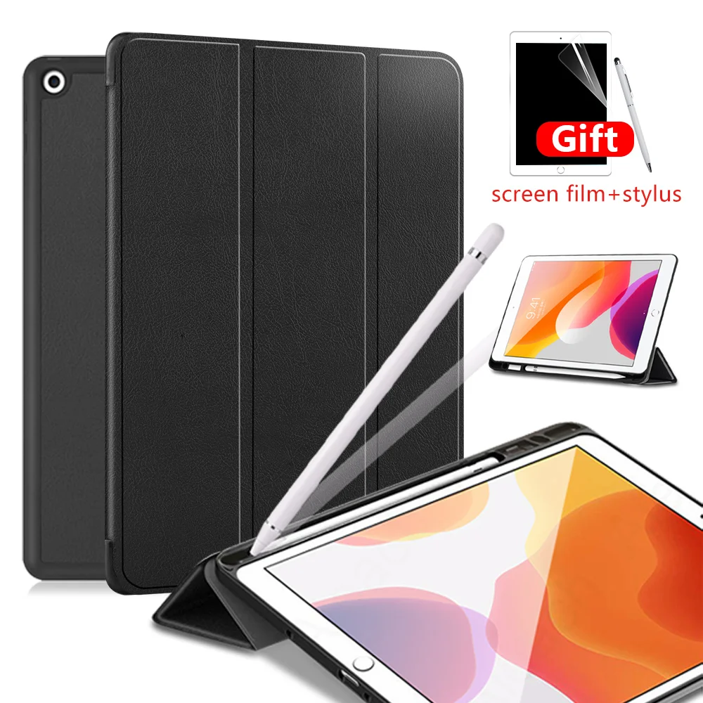 Tanie Etui do ipada 10.2 2019 etui do ipada 7. Generacji 2019 miękka TPU pokrowiec na Tablet z pojemnik na ołówki do ipada 7 funda capa + prezenty