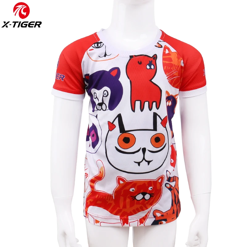 

X-Tiger Child Sports T-Shirt Summer Short Sleeve Cycling Clothes Uniform Running Cycling Outdoor Sportswear Kids Cycling Jersey