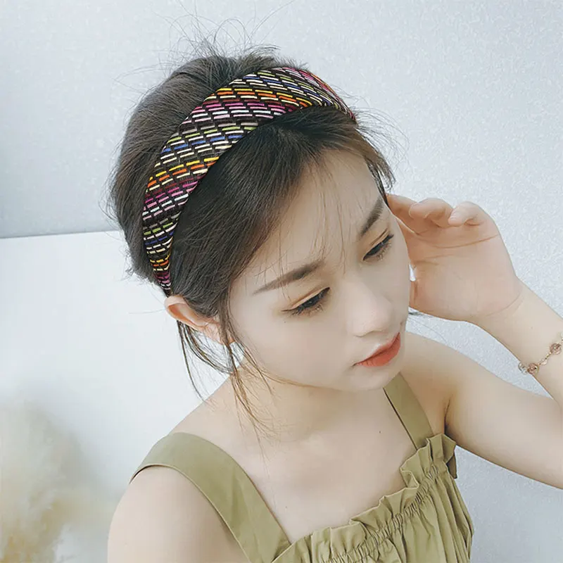 

Bohemian Classic Casual Headwear Straw Headband Wide-brim Fashion Hair Hoop Handmade Weaving Head Hoop Durable Hair Accessories