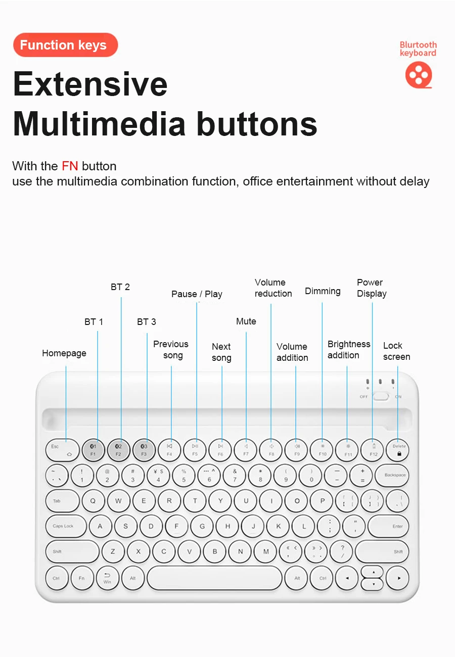 Bluetooth Wireless Silent Mini Gaming Set Mouse Keyboard Combo Magic