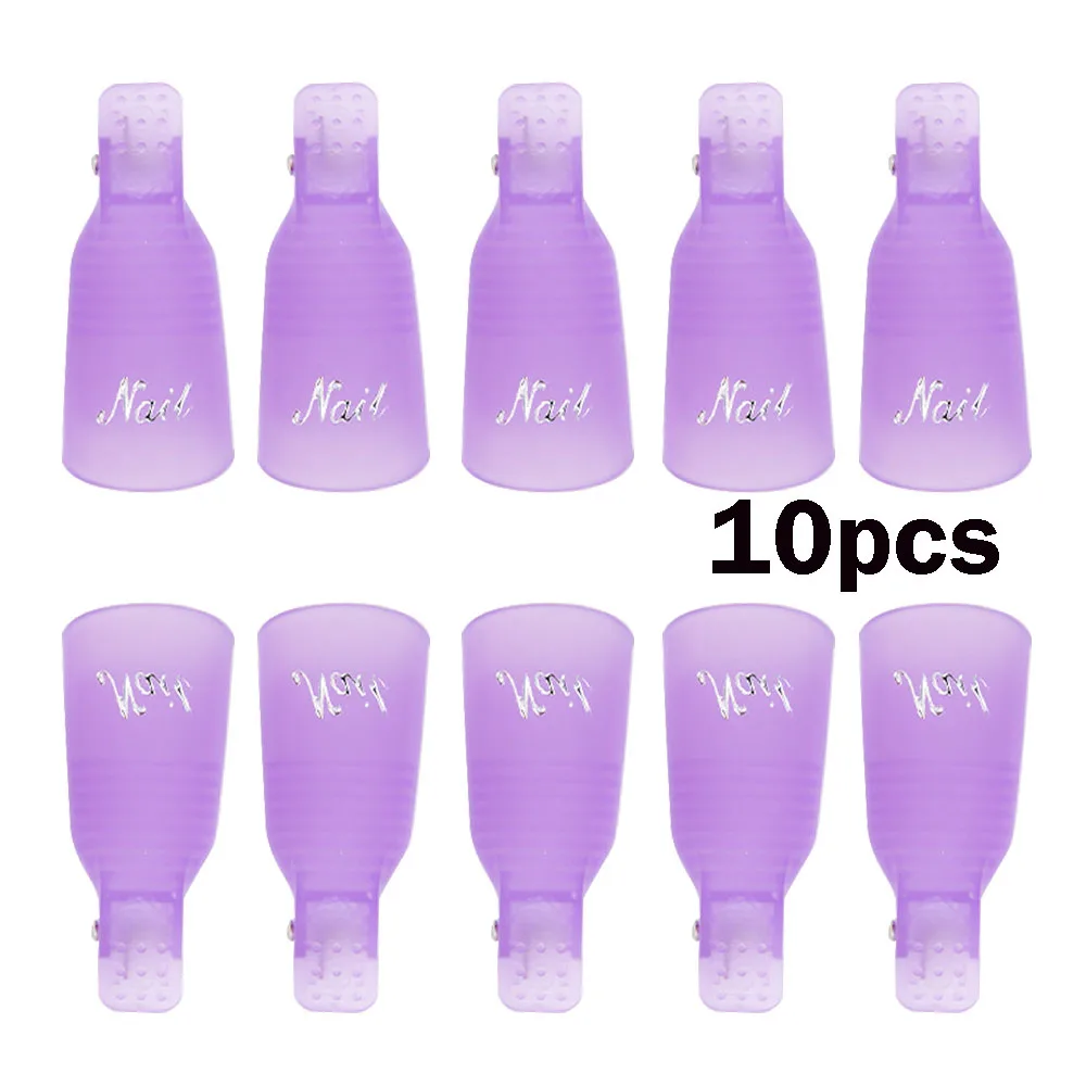 purple 10pcs 10 шт., инструмент для снятия лака для ногтей, инструмент для снятия лака для ногтей, УФ-Гель-лак для снятия лака, напальчники для ногтей, инструменты для маникюра - Color: purple 10pcs