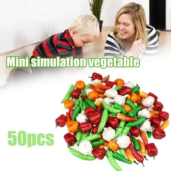 

50pcs/lot Children Family Toy Dollhouse Simulation Mini Vegetable Style Pepper Garlic Toy Random Cognitive Decor Pumpkin Ki Q2Y4