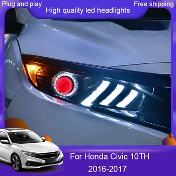 

Car styling Head lamp Assembly for Honda Civic 10th LED headlight 2015-2019 LED Head light with Dynamic turn signal Auto lights