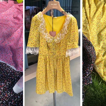 

Summer chiffon crepe de chine printed polyester fabric cloth soft handmade diy dress fashion sewing fabric