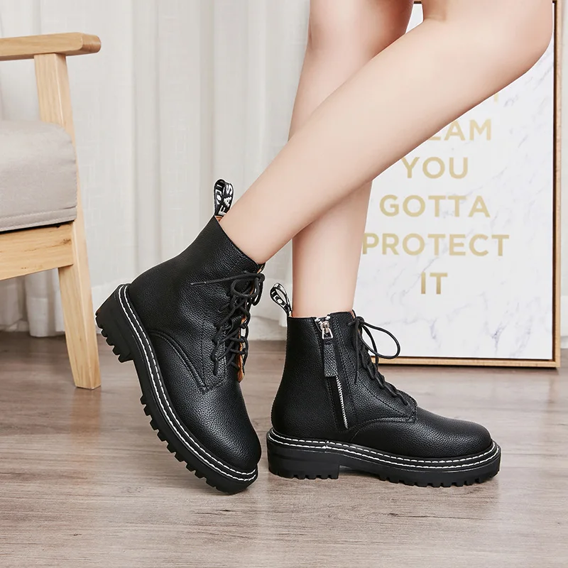 

Martin Boots Women's British-Style 2019 New Style Autumn And Winter Students Korean-style Versatile Yang Mi Celebrity Style Shor