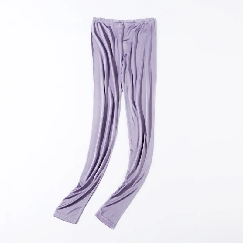 Silk Leggings Women's Solid Color Thin Breathable and Moisturizing Mulberry Silk Autumn Pants Pajamas Home Women's Pants lululemon align leggings Leggings