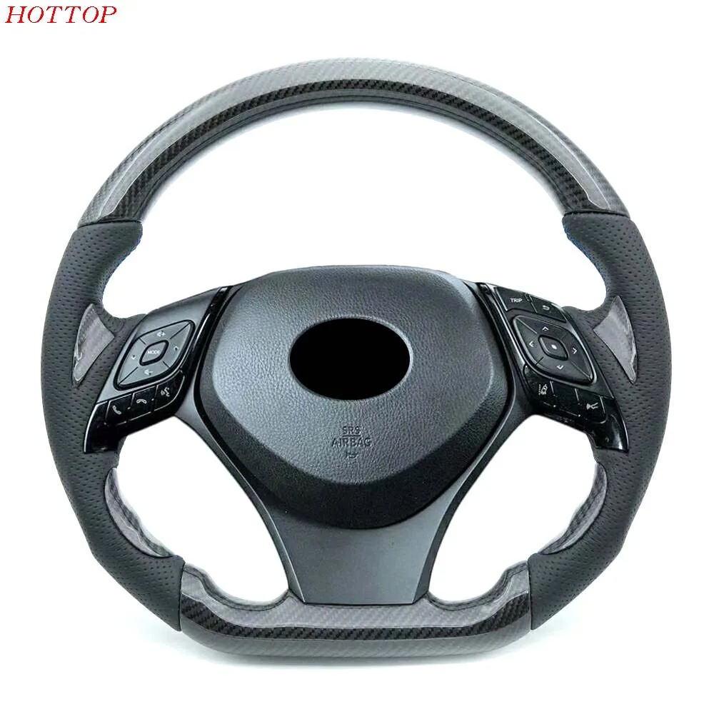 Для Toyota C HR CHR рулевое колесо из углеродного волокна Тип D 2016 2018|Рулевые колеса и