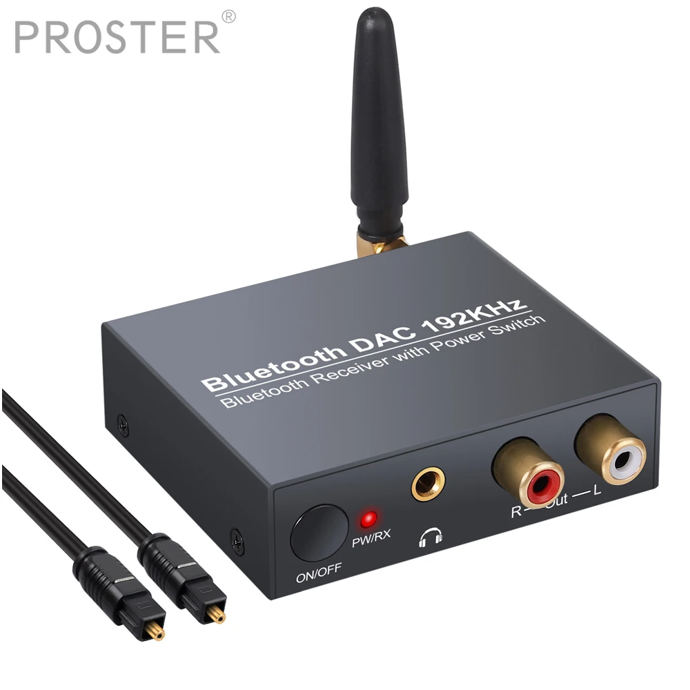 

Proster DAC Converter with Bluetooth 5.0 Receiver Digital to Analog Audio Converter Digital Coaxial Toslink to Analog Stereo RCA