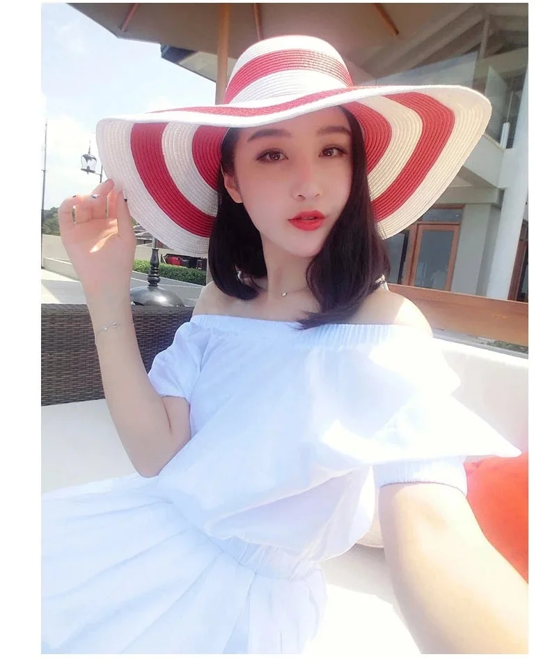 

Hat Women's Summer Sun Hat Beach Sun Protection Outdoor Foldable Straw Hat Outdoor Sun Protection Holiday Sun Hat