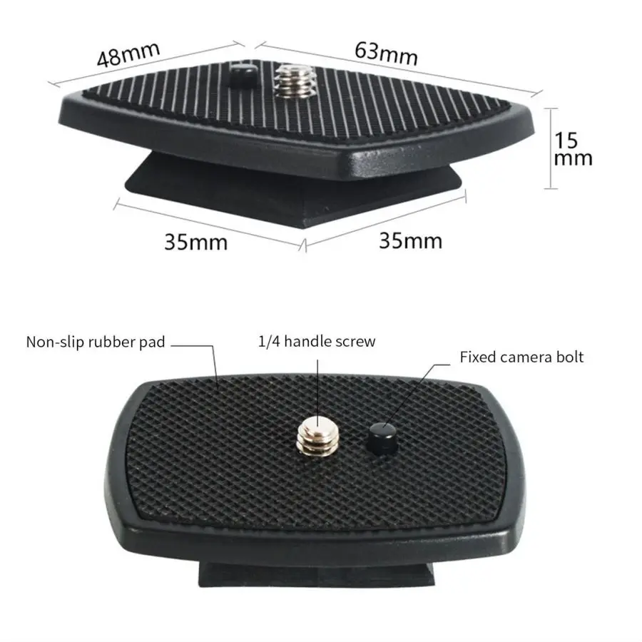 35mm /43mm Mini Quick Release Plate Mount Board ABS Non-slip Pads 1/4 Screw for Weifeng Yunteng Vct668 St666 690 Camera Tripod