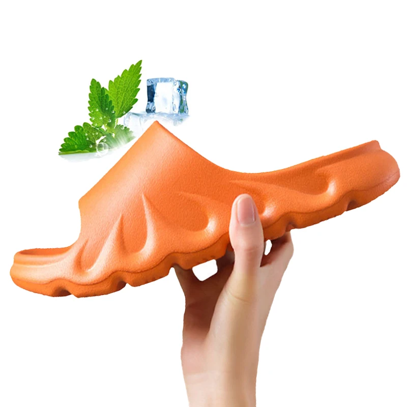 Women's and Men's Eva Thick-Soled Non-Slip Soft Rubber Slippers, Home Shoes Couple Flat Soft Bathroom Outdoor Beach Sandals