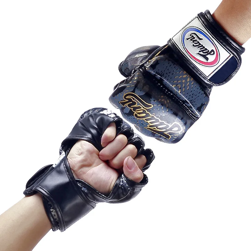 

2018 New Style Python JDUanL Half Finger MMA Gloves Half Finger Fitness Fighting Muay Thai Boxing Free Combat Gloves