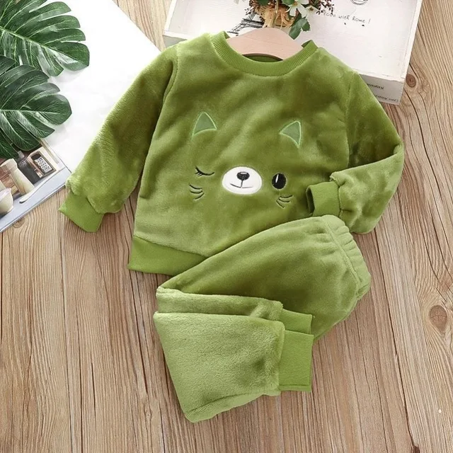 Autumn Winter Children's Clothing Suits Baby Girl Clothes Baby Boy Clothes Plush Long-sleeved Top and Pants Boys Clothes 2