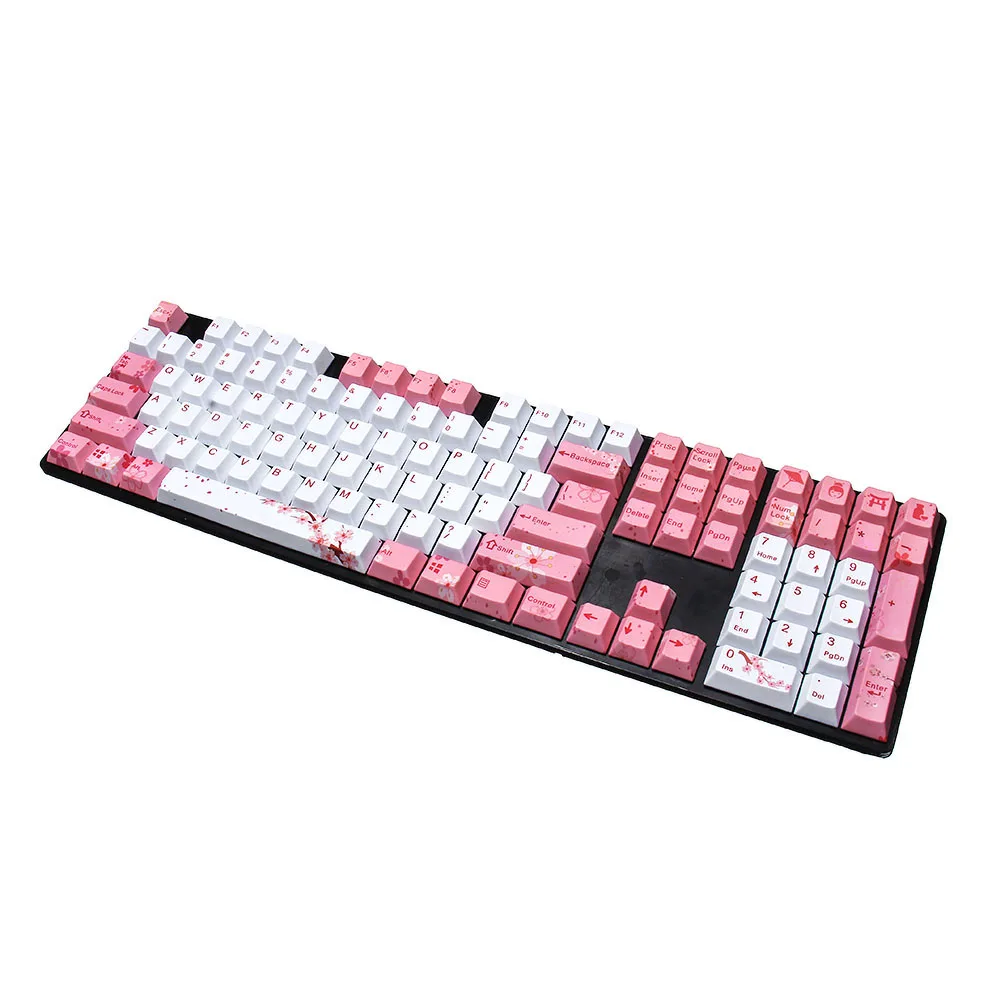 108 Key Keycap Cherry Blossom Theme Five Sided PBT Key Cap Hot Sublimation Height Keyboard for Mechanical Gaming Keyboard 108 Key Keycap Cherry Blossom Theme Five Sided PBT Key Cap Hot Sublimation Height Keyboard for Mechanical Gaming Keyboard