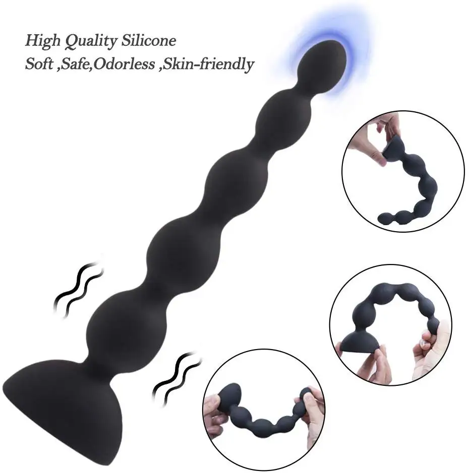 Vibrating Prostate Massager Anal Beads Butt Plug 10 Stimulation Patterns 3 Speeds for Wireless Remote Control Anal_voghion.com