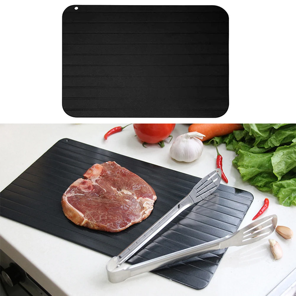 

Fast Defrosting Meat Tray Aluminum Chopping Board Rapid Safety Thawing Tray Steak Meat Ice Defrost Artifact For Kitchen Tools