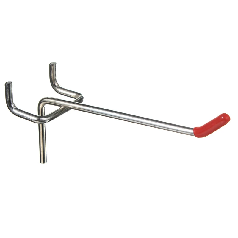 

Hot Sale 25Pcs 100Mm Pegboard Hooks Slat Wall Retail Display Shop Peg Hang Fits Home Hanger Chrome Metal 1-1.5Kg Loading