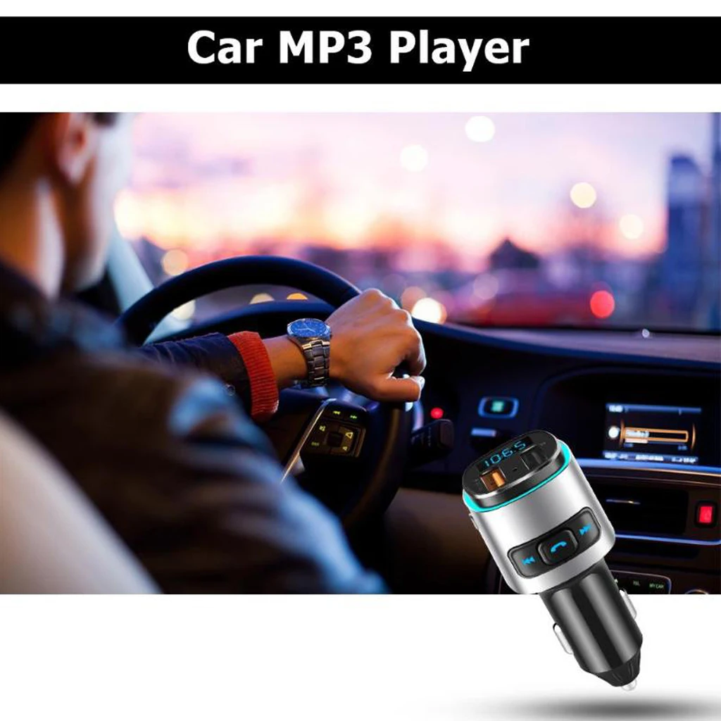 Universal Car Kit Handsfree Wireless BT4.2 FM Transmitter Audio MP3 Player USB Charger QC3.0 For Car Truck RV Boat Yacht Etc 