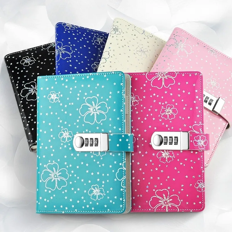 

Cute A5 PU Paper Password Notebook Secret Journal Diary Book Secret Garden Book Office & School Student Supplies