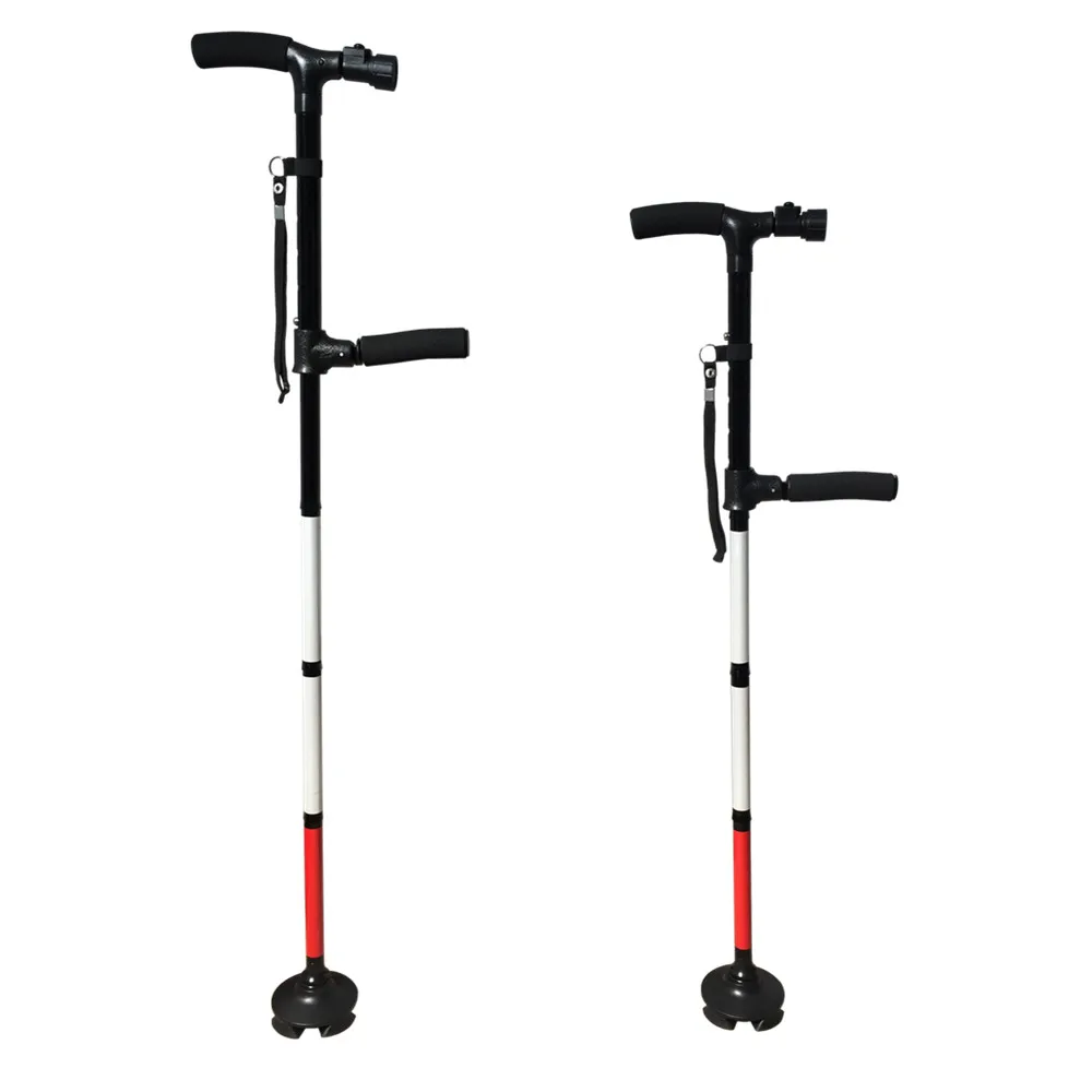 Two-Handle Walking Clver Cane with LED Light, 85cm - 97cm Adjustable Folding Walking Stick for the Blind, Seniors Disabled and E 5