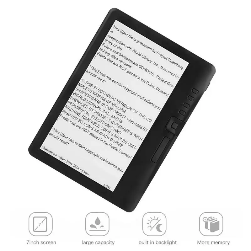 VKTECH BK-7019 7 дюймов для чтения электронных книг на тонкопленочных транзисторах на тонкоплёночных транзисторах Цвет Экран цифровой чтения электронных книг 4G/8G/16G Многофункциональный видео MP3 музыкальный плеер новейший микро-usb адаптер