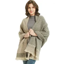 Тонкие полоски зерна колючий волос шарф женщина шарф шаль