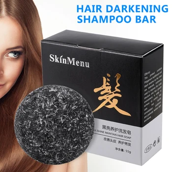 

55g Organic Black Sesame Polygonum Conditioner Hair Darkening Shampoo Bar Regrowth Handmade Anti-Dandruff Nourishing Hair