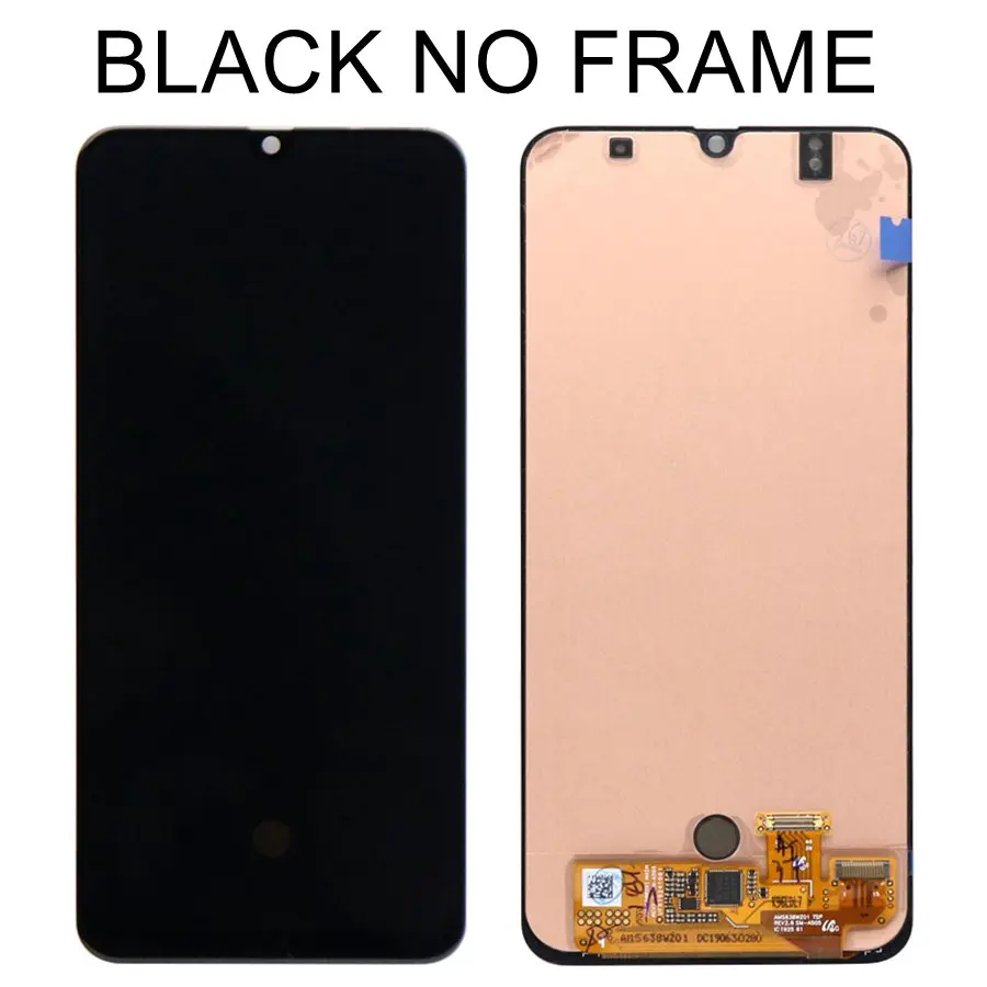 Экран для samsung A50 A505 A505F A505FN/DS ЖК-дисплей с сенсорным экраном дигитайзер для samsung Galaxy A50 lcd с рамкой - Цвет: Black No Frame