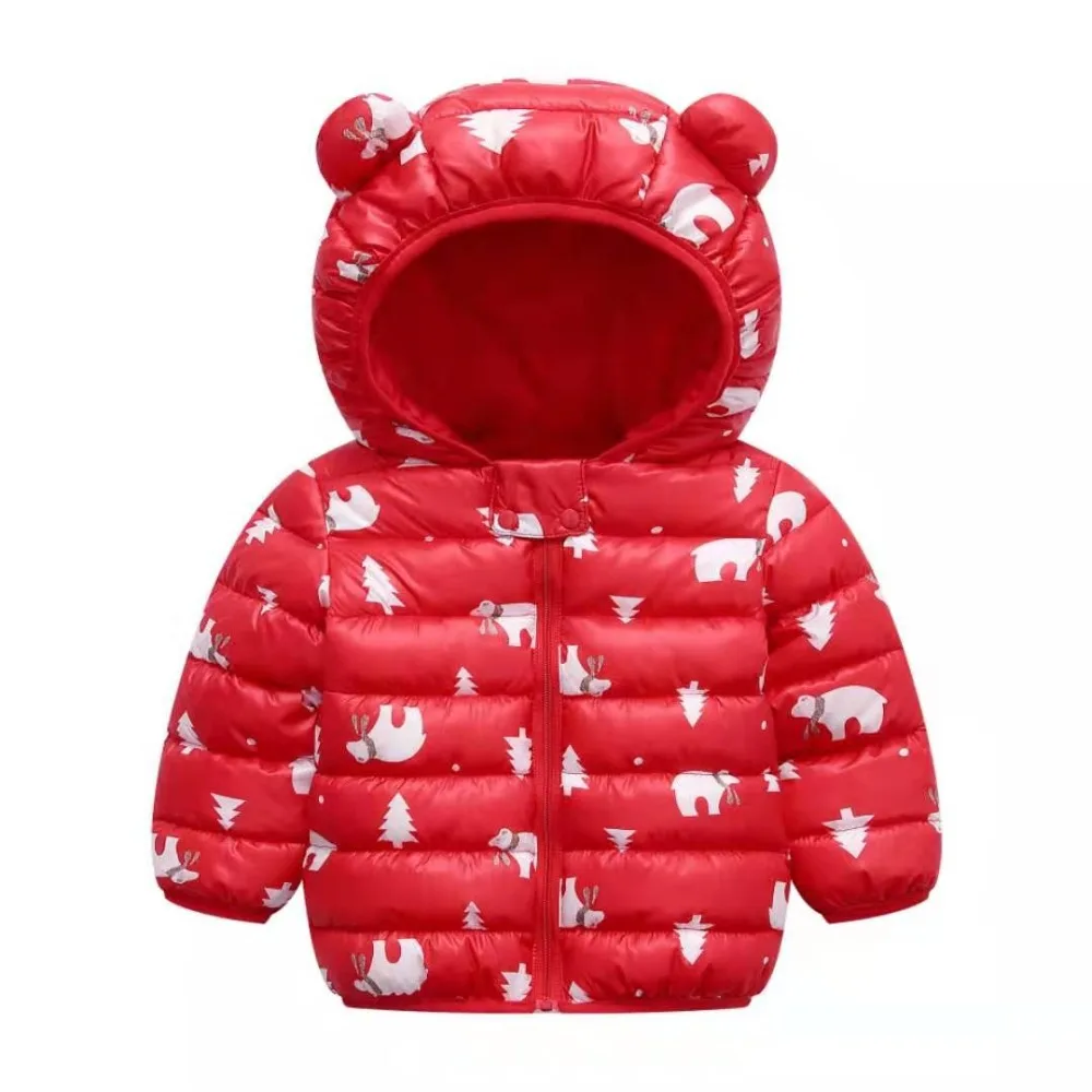 Kawaii/модные хлопковые куртки для мальчиков и девочек на осень и зиму детская верхняя одежда с капюшоном и ушками детское теплое пальто с хлопковой подкладкой для младенцев