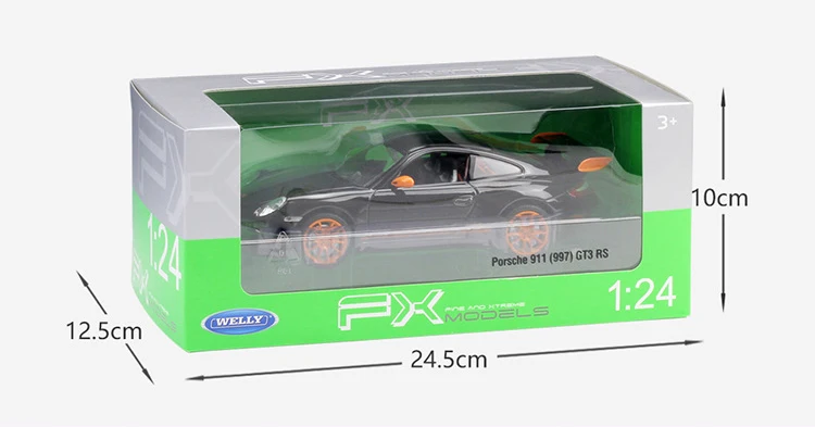 WELLY Модель автомобиля 1:24 Литой автомобиль игрушки Porsche 911(997) GT3 RS симулятор спортивный автомобиль металлический сплав игрушка автомобиль для детей Коллекция подарков
