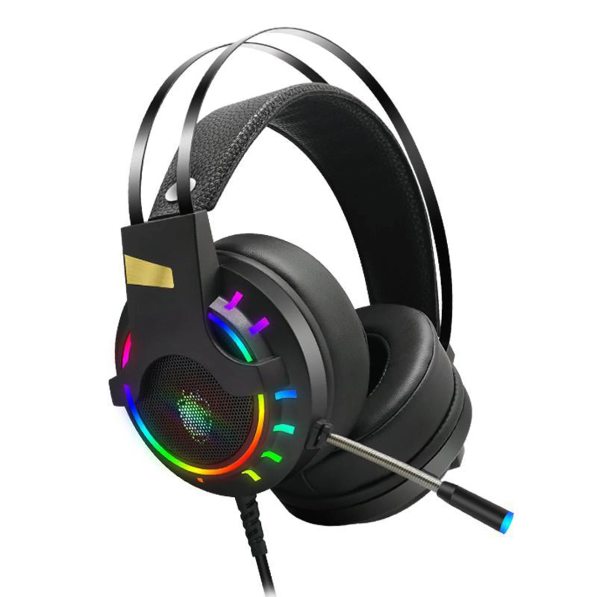 

Professional Wired Gaming Headset With Mic 7.1 Surround Sound RGB Color USB Computer Gaming Headphone Expandable Headband
