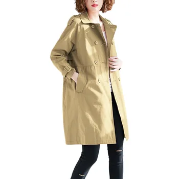 

Spring Autumn Fashion Hooded Solid Windbreaker Jacket Zipper Pockets Casual Long Sleeves Coats Plus Size Outwear