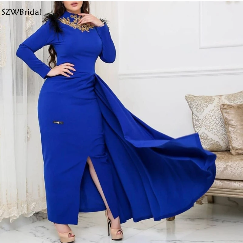 Новое поступление; цвет королевский синий; robe De soiree dubai длинный рукав вечернее платье es кружева бисером мусульманское вечернее платье вечерние