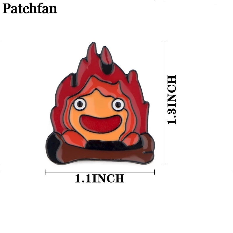 Patchfan Howl's движущийся замок кальцифер цинк галстук значки пункт рубашка сумка Одежда Кепка рюкзак броши для обуви украшения A2350