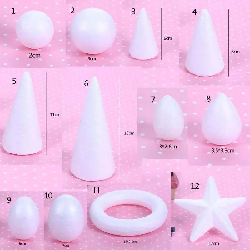 10 шт. DIY моделирование полистирола пенополистирол белый пенопласт шар яйцо конус в форме звезды живопись ювелирных изделий для рождества свадьбы DIY