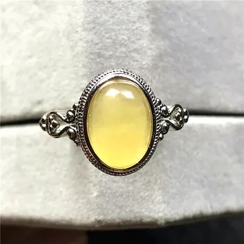 

13x11mm Genuine Natural Yellow Amber Ring Jewelry Women Lady Love Gift 925 Silver Beads Gemstone Adjustable Ring Jewelry AAAAA