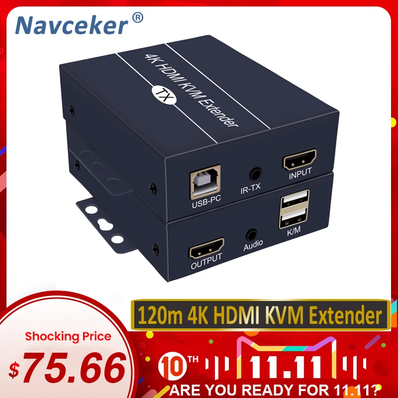 

High quality 1080P IP network USB KVM extender with IR HDMI Keyboard extender 120m via Ethernet RJ45 cat5/5e/6 cable over TCP/IP