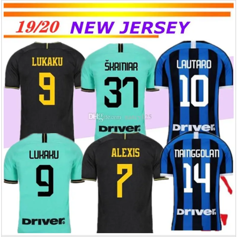 New adult shirt Inter milan jerseys LAUTARO ICARDI NAINGGOLAN LUKAKU ALEXIS 19/20 Inter milan home away football jerseys