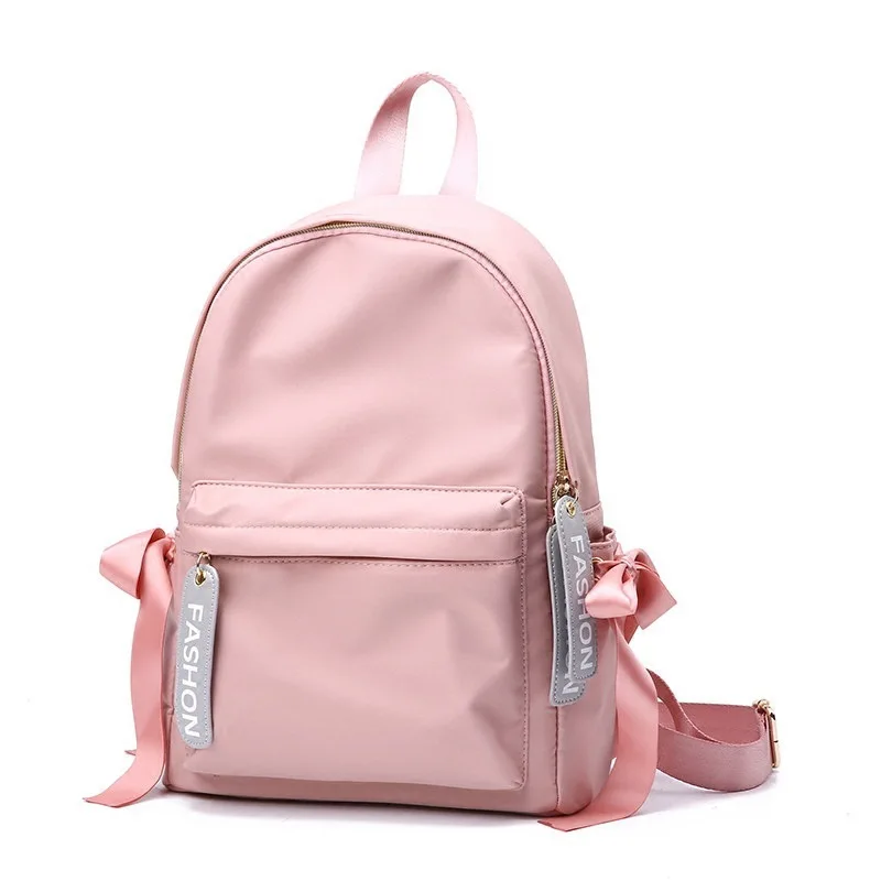 

[Closeout] Ladies' Pink Backpack 2019 New Style Girl'S Large Capacity School Bag Cloth Students Pink Backpack