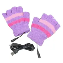Высококачественные безопасные модные USB теплые зимние перчатки для женщин, теплые перчатки без пальцев