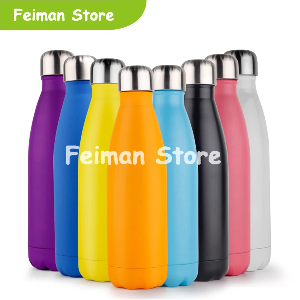 Solid Color BPA free Water Bottle Coffee Thermos 304 Stainless Steel Beer Tea Drink Travel Sport Gym Vacuum Insulated Cup | Дом и сад