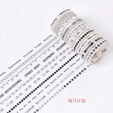 Ретро ежедневный план/для того, чтобы сделать простой номер Алфавит Дата недельный план часы наклейка лента для декорации Washi DIY Скрапбукинг изоляционная лента